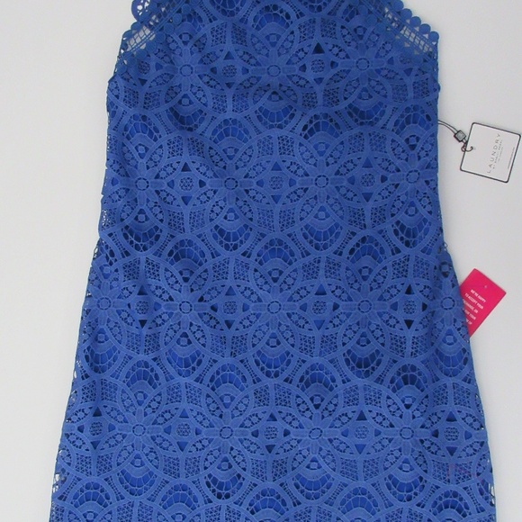 Laundry by Shelli Segal Blue Open Back Lace Dress NWT $195 - Picture 2 of 8